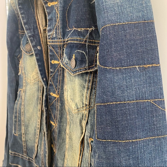 CHEAP MONDAY - vintage distressed jean jacket - women’s L - Picture 3 of 4